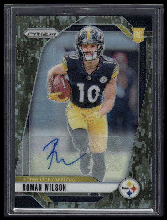 2024 Panini Prizm #384 Roman Wilson Navy Camo #/25