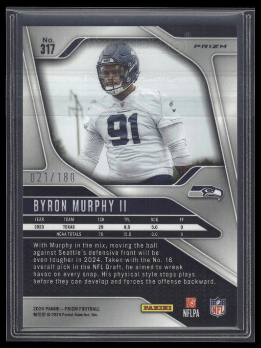 2024 Panini Prizm #317 Byron Murphy II White #/35