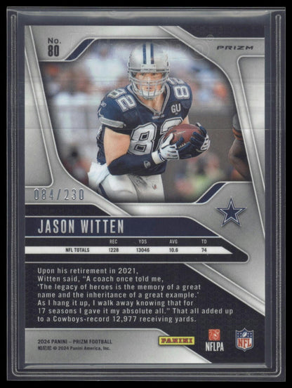 2024 Panini Prizm #80 Jason Witten Orange #/249