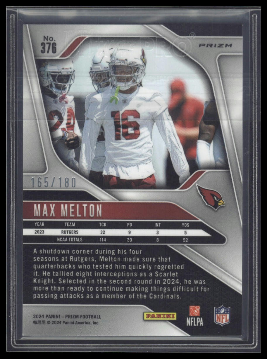 2024 Panini Prizm #376 Max Melton Purple #/125