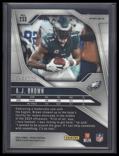 2024 Panini Prizm #233 A.J. Brown Purple Ice #/225
