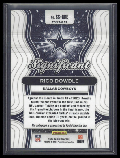 2024 Panini Prizm #SS-RDE Rico Dowdle Significant Signatures