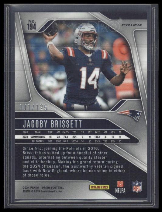 2024 Panini Prizm #194 Jacoby Brissett Purple #/125