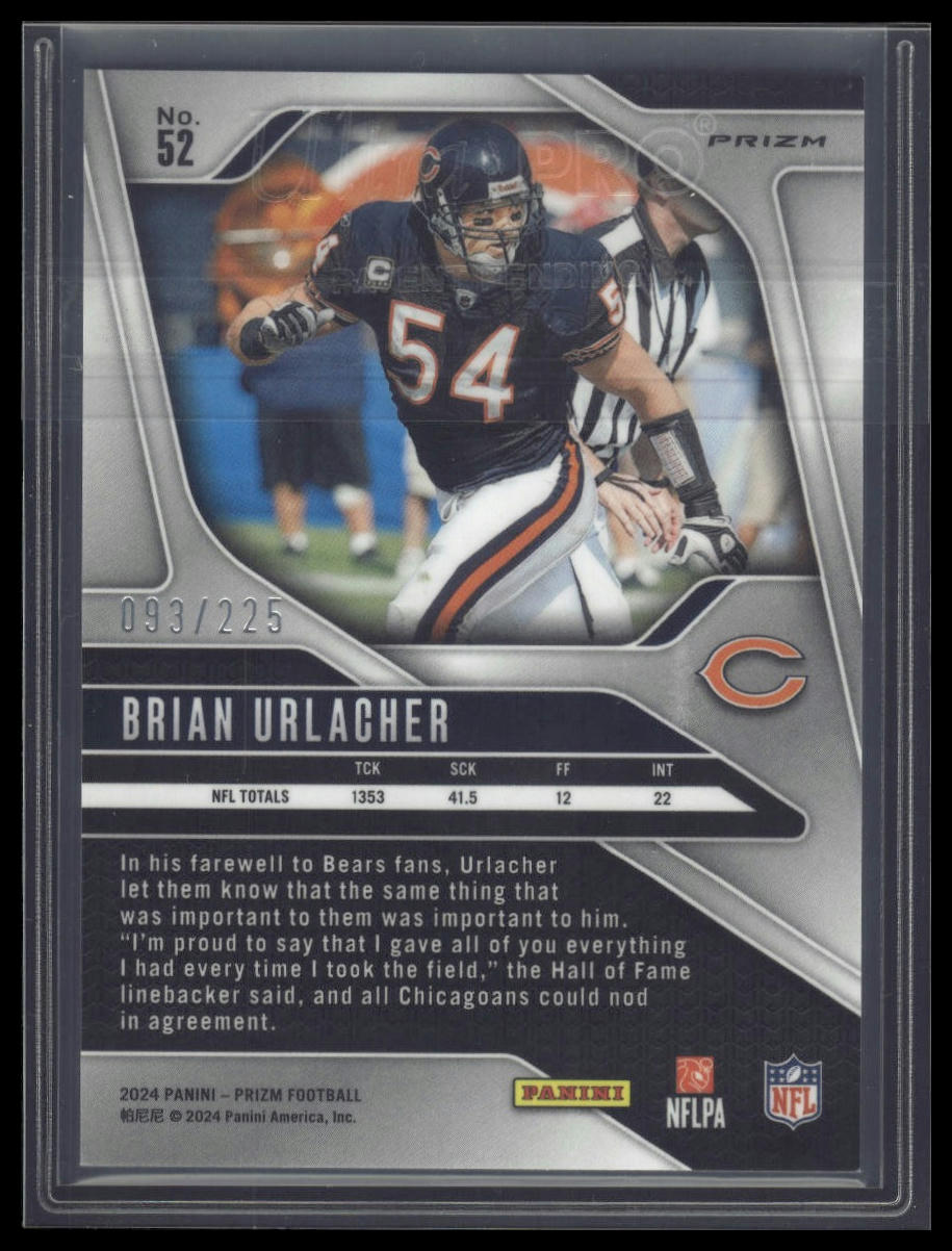 2024 Panini Prizm #52 Brian Urlacher Purple #/125