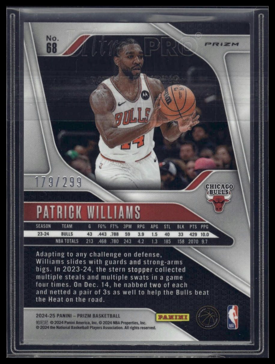 2024-25 Panini Prizm #68 Patrick Williams Prizms Red #/299