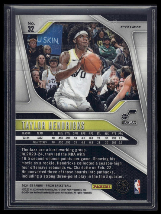 2024-25 Panini Prizm #32 Taylor Hendricks Prizms Pulsar