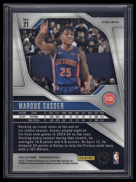 2024-25 Panini Prizm #21 Marcus Sasser Prizms Pulsar