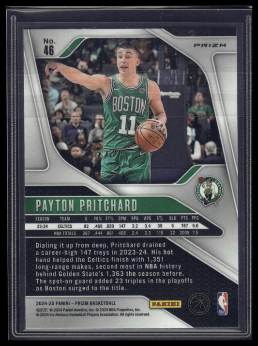 2024-25 Panini Prizm #46 Payton Pritchard Prizms Ruby Wave