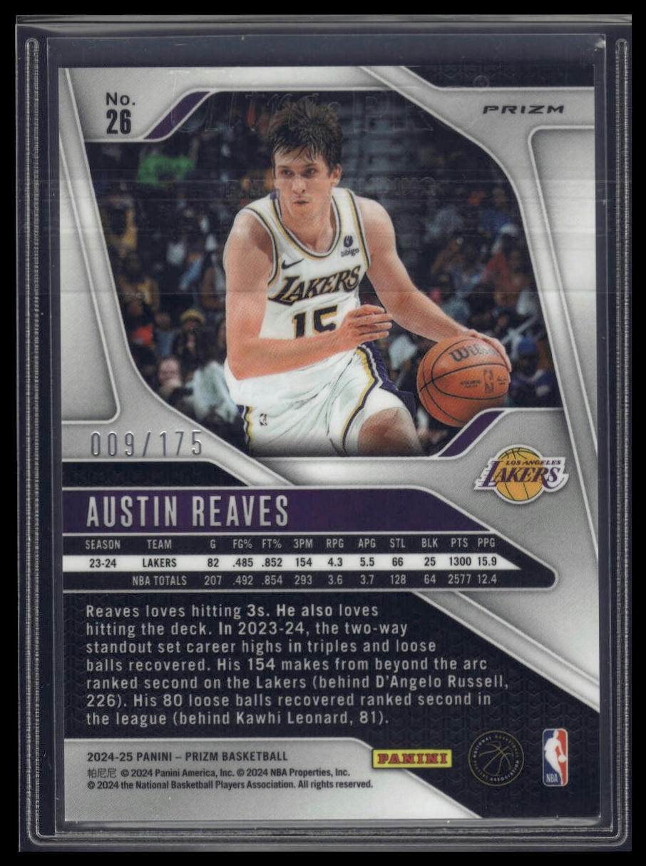 2024-25 Panini Prizm #26 Austin Reaves Prizms White #/175