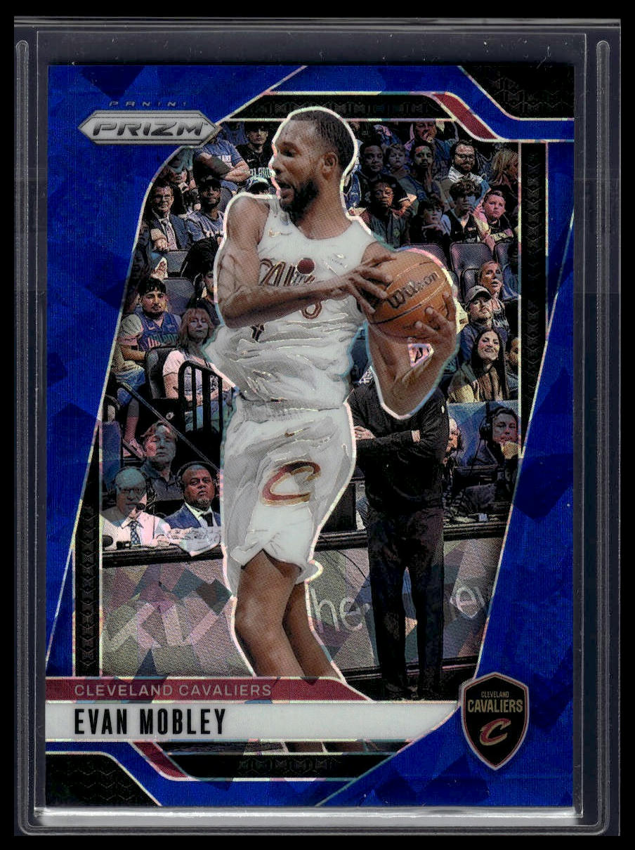 2024-25 Panini Prizm #148 Evan Mobley Prizms Blue Ice #/125
