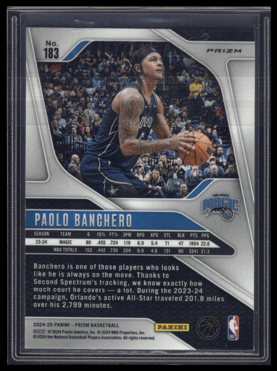 2024-25 Panini Prizm #183 Paolo Banchero Prizms Silver