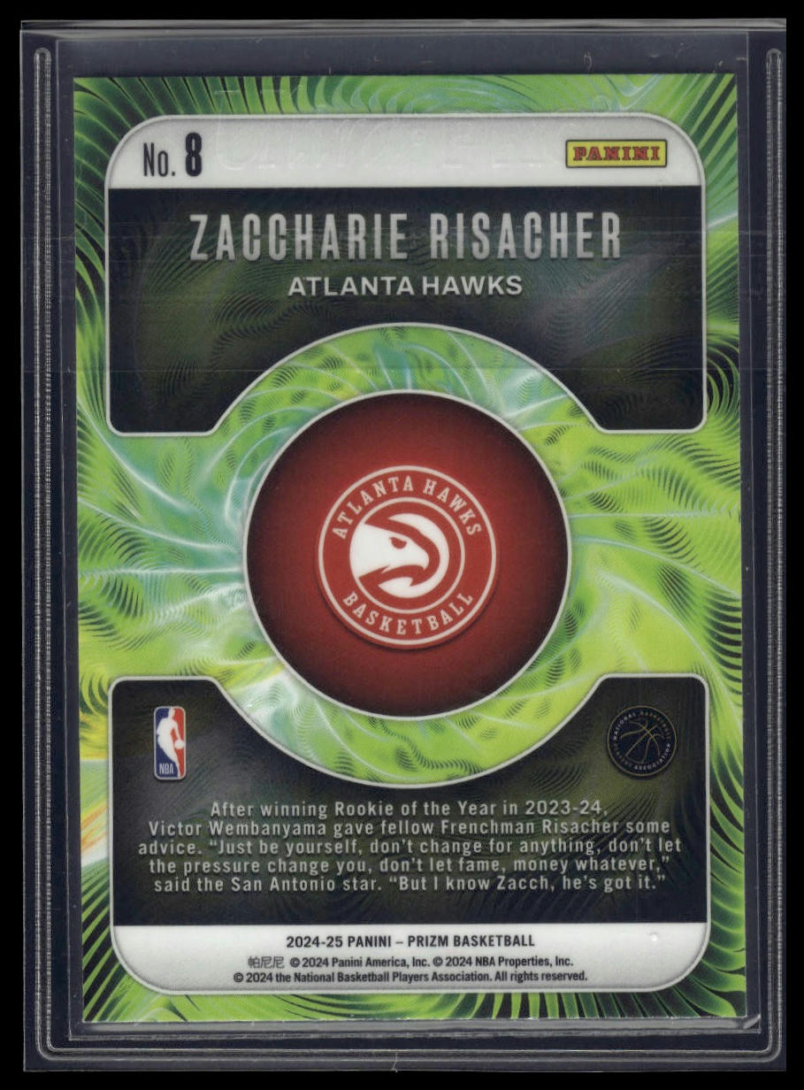 2024-25 Panini Prizm #8 Zaccharie Risacher Fractal