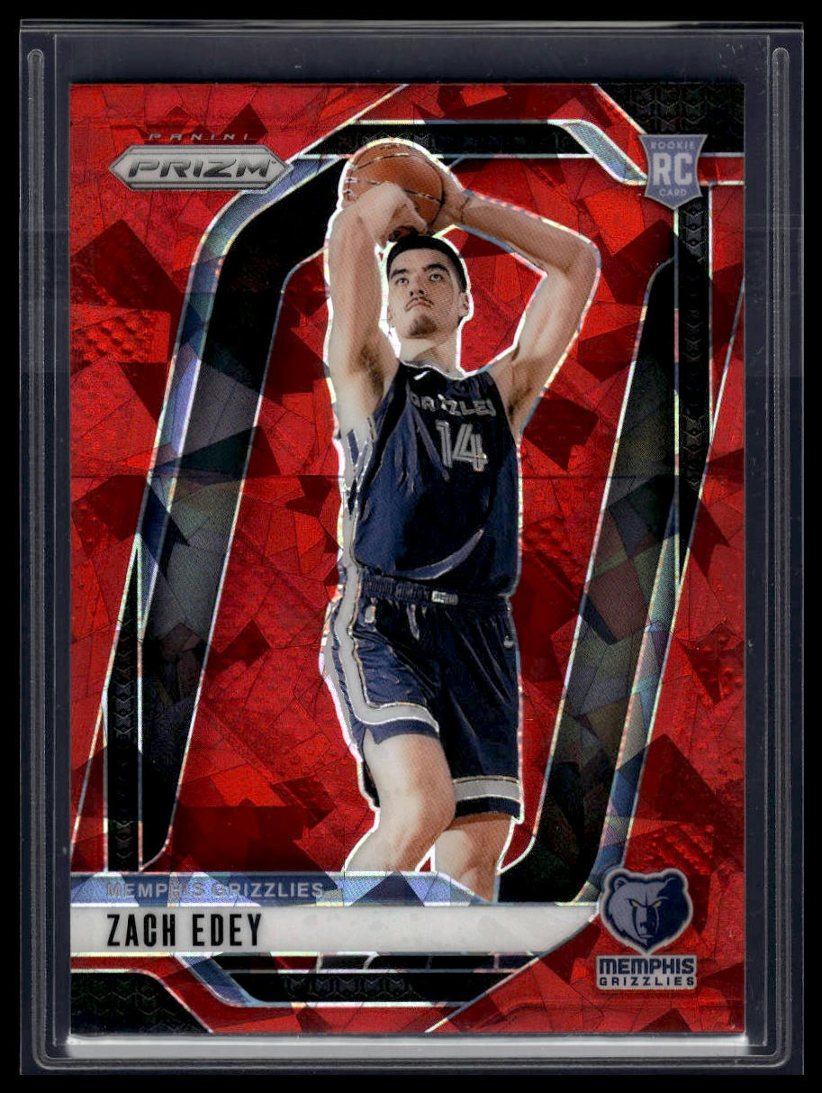 2024-25 Panini Prizm #249 Zach Edey Prizms Red Ice