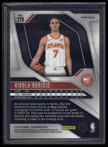 2024-25 Panini Prizm #229 Nikola Durisic Prizms Silver