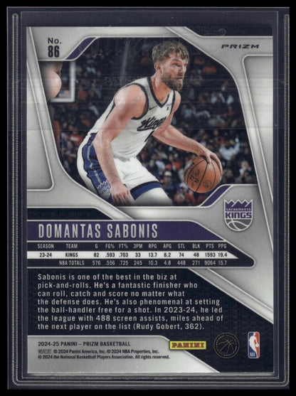 2024-25 Panini Prizm #86 Domantas Sabonis Prizms Ruby Wave
