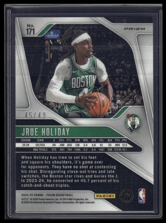 2024-25 Panini Prizm #171 Jrue Holiday Prizms Orange /49