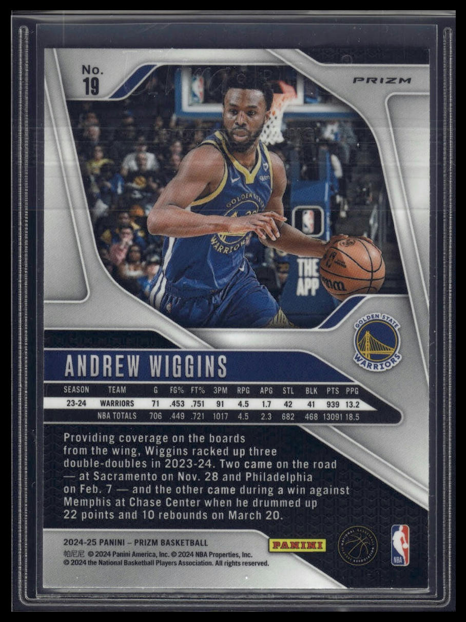 2024-25 Panini Prizm #19 Andrew Wiggins Prizms Silver