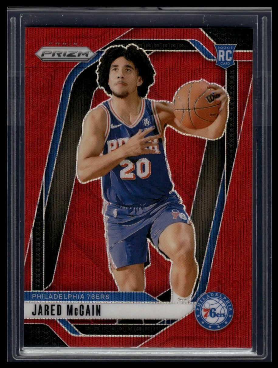 2024-25 Panini Prizm #222 Jared McCain Prizms Ruby Wave