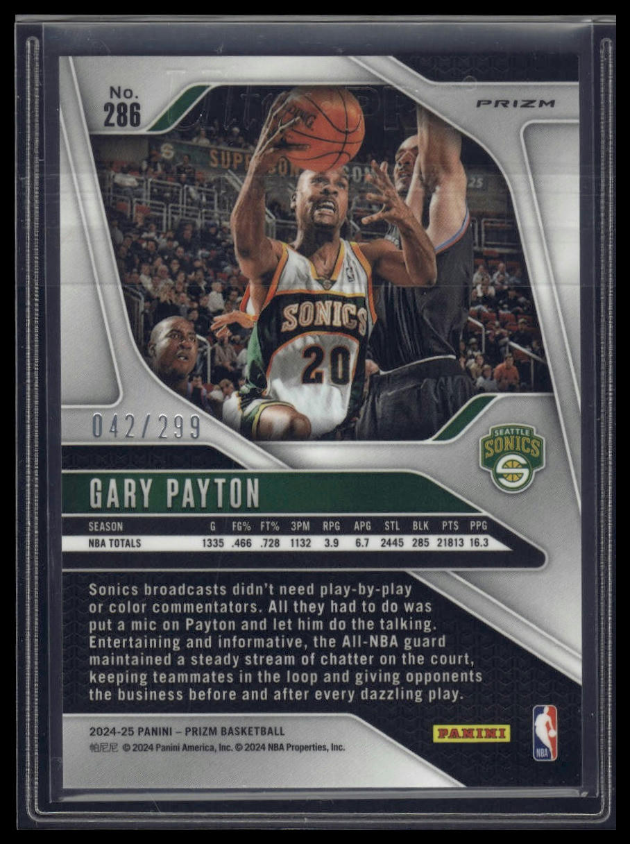 2024-25 Panini Prizm #286 Gary Payton Prizms Red #/299