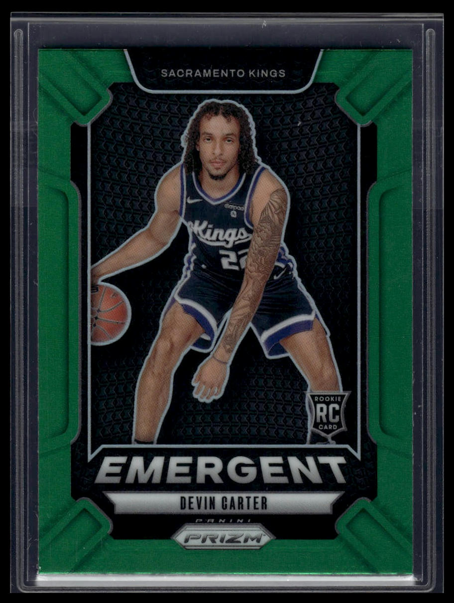 2024-25 Panini Prizm #9 Devin Carter Emergent Prizms Green