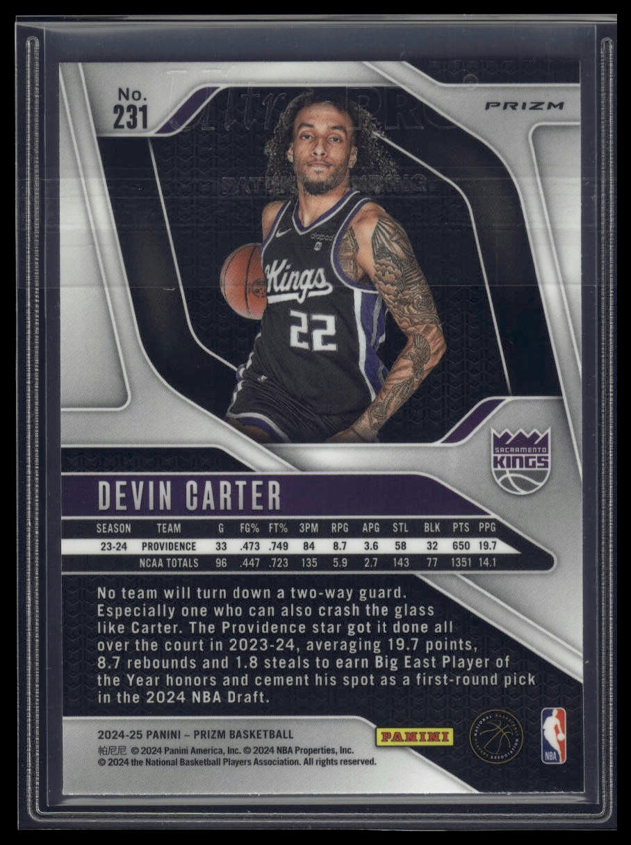 2024-25 Panini Prizm #231 Devin Carter Prizms Ruby Wave