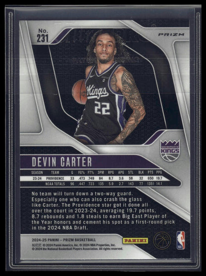 2024-25 Panini Prizm #231 Devin Carter Prizms Ruby Wave