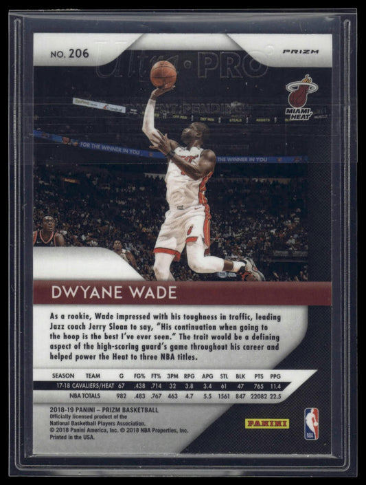 2018-19 Panini Prizm #206 Dwyane Wade Prizms Pink Ice