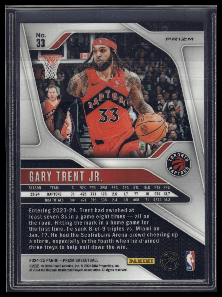 2024-25 Panini Prizm #33 Gary Trent Jr. Prizms Silver