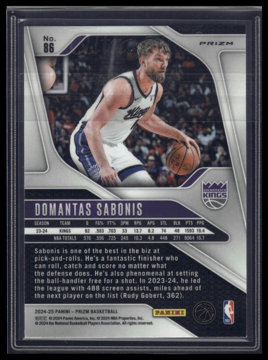 2024-25 Panini Prizm #86 Domantas Sabonis Prizms Silver
