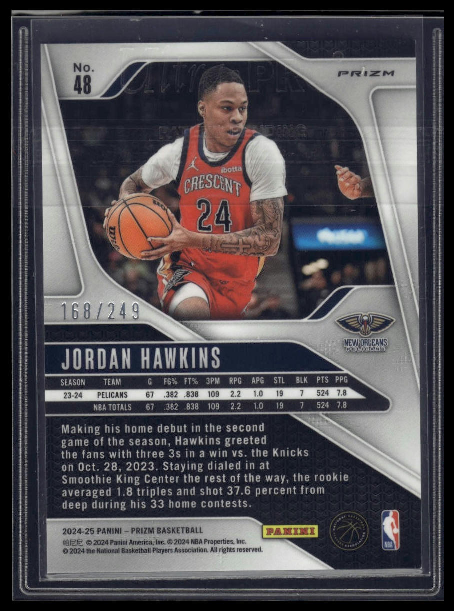 2024-25 Panini Prizm #48 Jordan Hawkins Prizms Skewed #/249