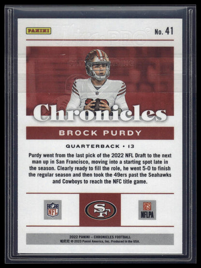 2022 Panini Chronicles #41 Brock Purdy Orange