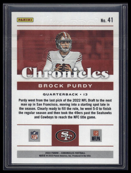 2022 Panini Chronicles #41 Brock Purdy Orange