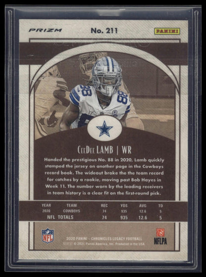 2020 Panini Chronicles #211 CeeDee Lamb Legacy Update Rookies
