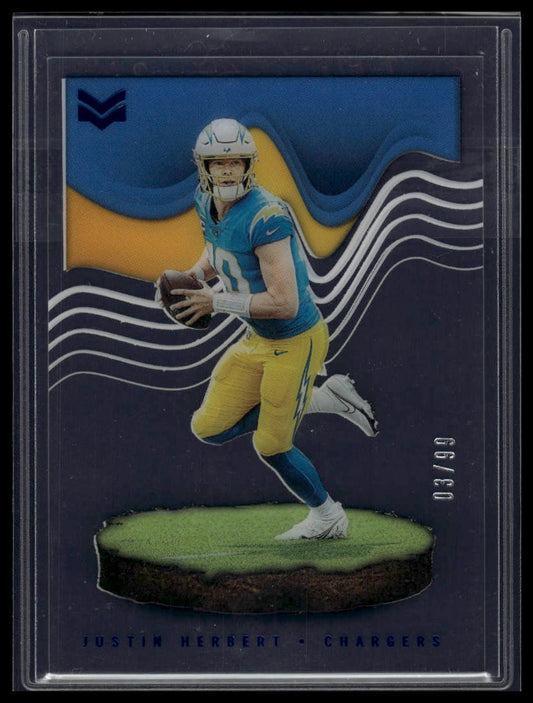 2022 Panini Chronicles #MAG-4 Justin Herbert Magnitude Blue #/99