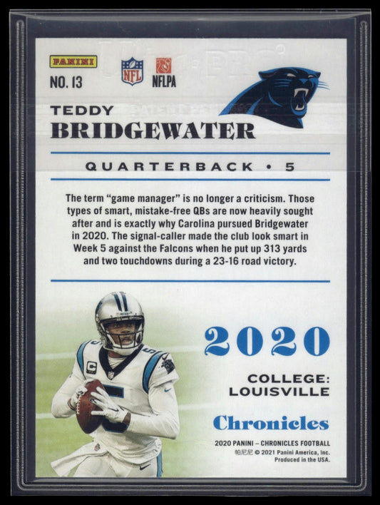 2020 Panini Chronicles #13 Teddy Bridgewater Teal