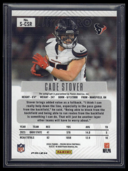 2024 Panini Prizm Deca #S-CSR Cade Stover Signatures Silver Prizms