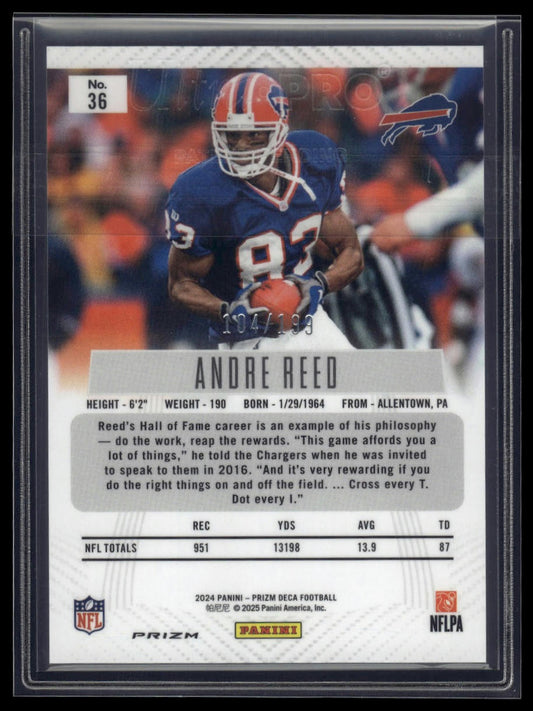 2024 Panini Prizm Deca #36 Andre Reed Red Prizms #/199