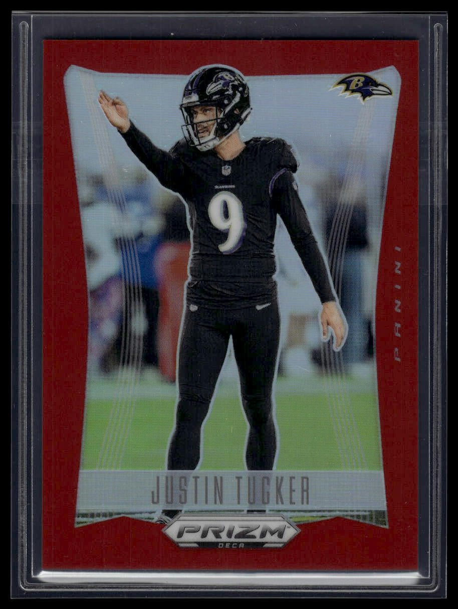 2024 Panini Prizm Deca #23 Justin Tucker Red Prizms #/199
