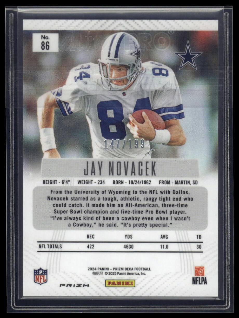 2024 Panini Prizm Deca #86 Jay Novacek Red Prizms #/199