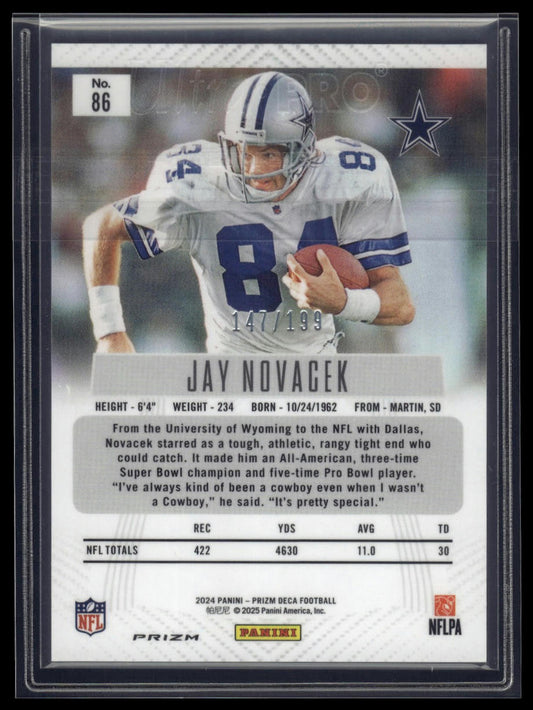 2024 Panini Prizm Deca #86 Jay Novacek Red Prizms #/199