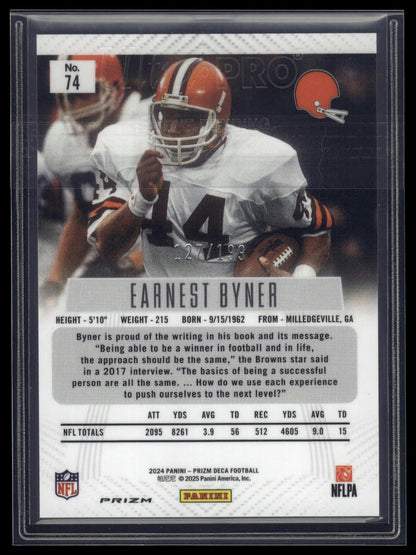 2024 Panini Prizm Deca #74 Earnest Byner Red Prizms #/199