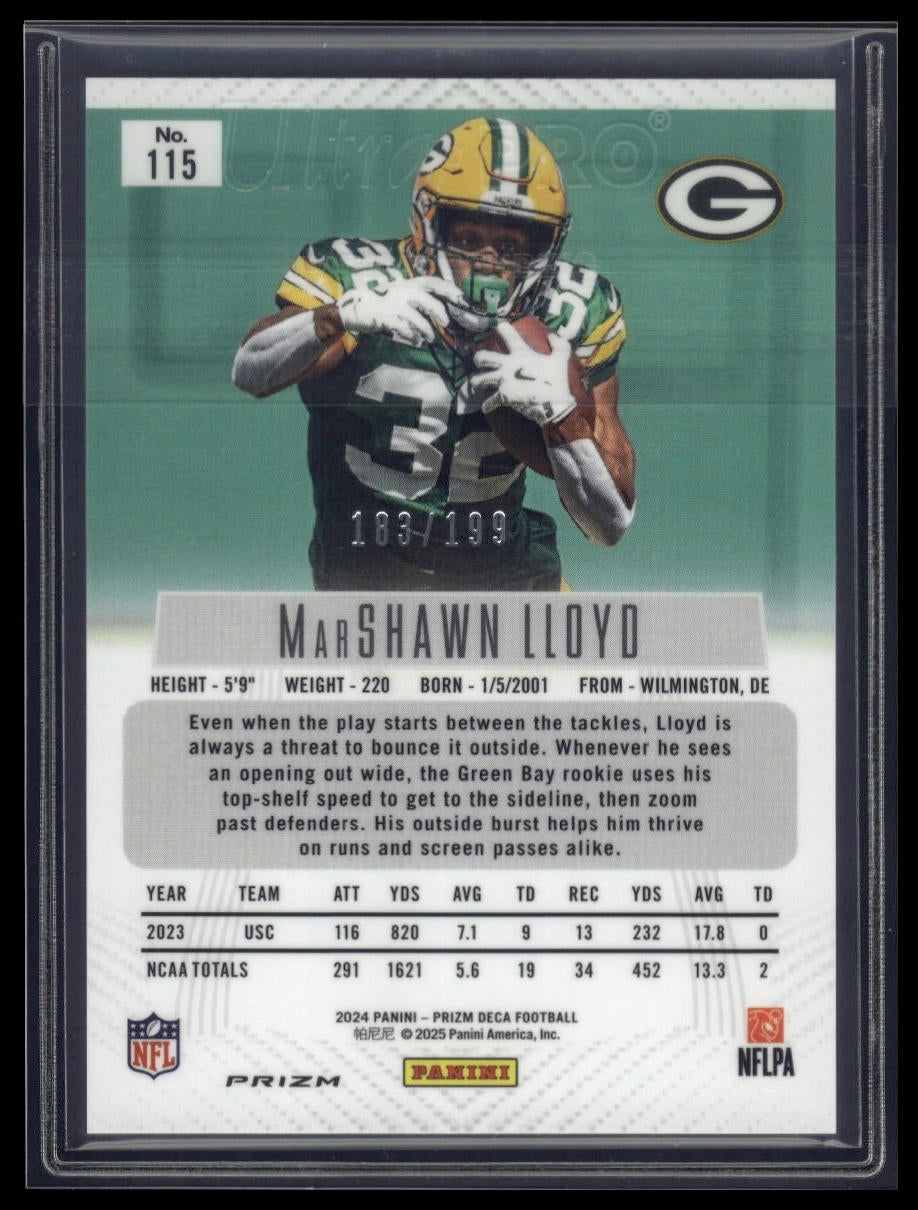 2024 Panini Prizm Deca #115 MarShawn Lloyd Red Prizms #/199