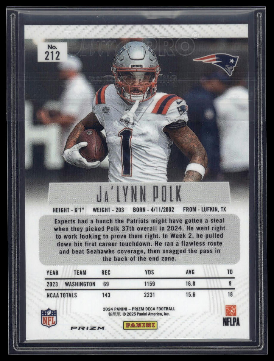 2024 Panini Prizm Deca #212 Ja'Lynn Polk Silver Prizms
