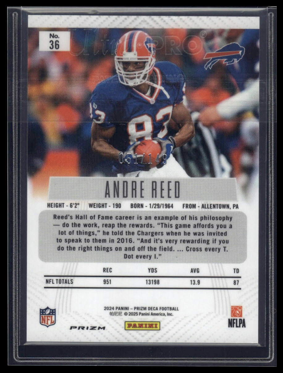 2024 Panini Prizm Deca #36 Andre Reed Blue Prizms #/149
