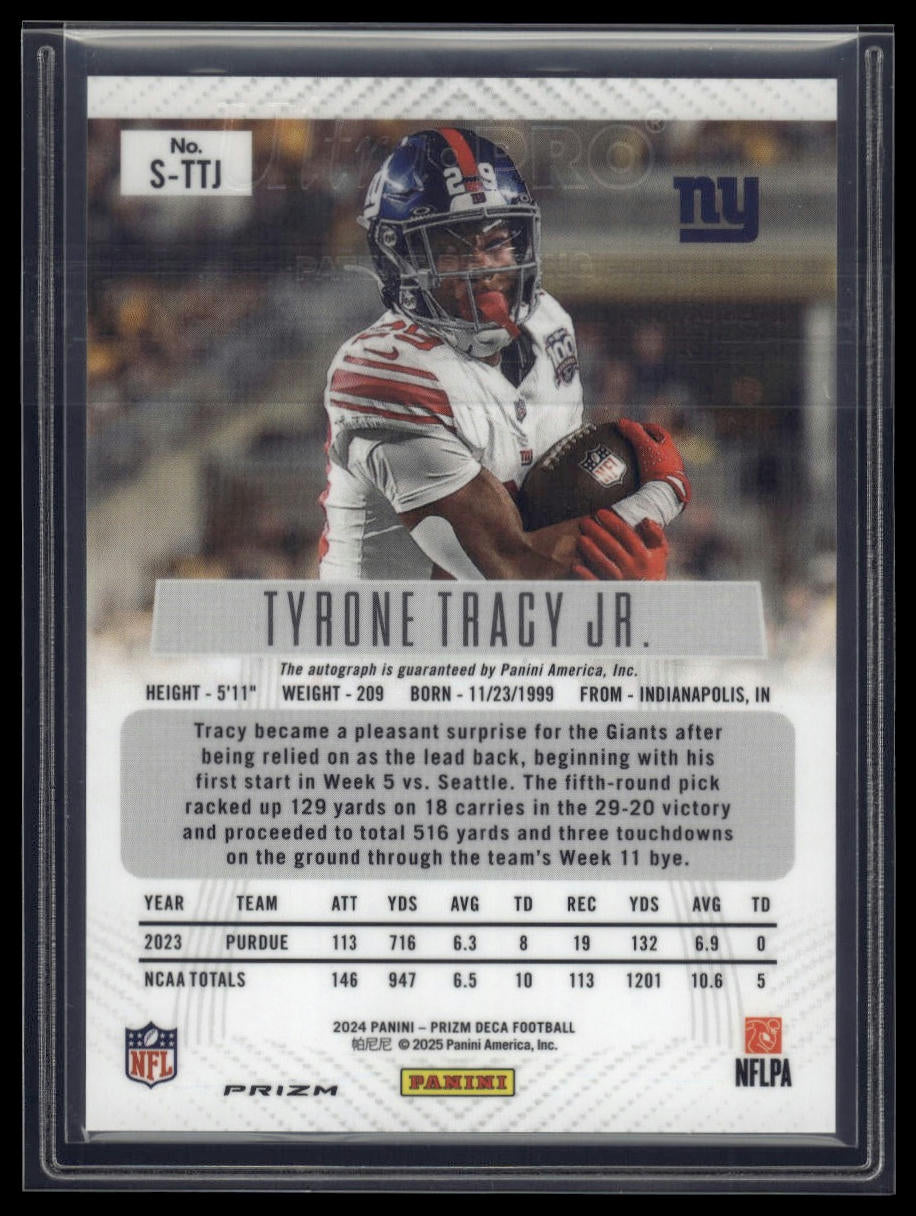 2024 Panini Prizm Deca #S-TTJ Tyrone Tracy Jr. Signatures Silver Prizms