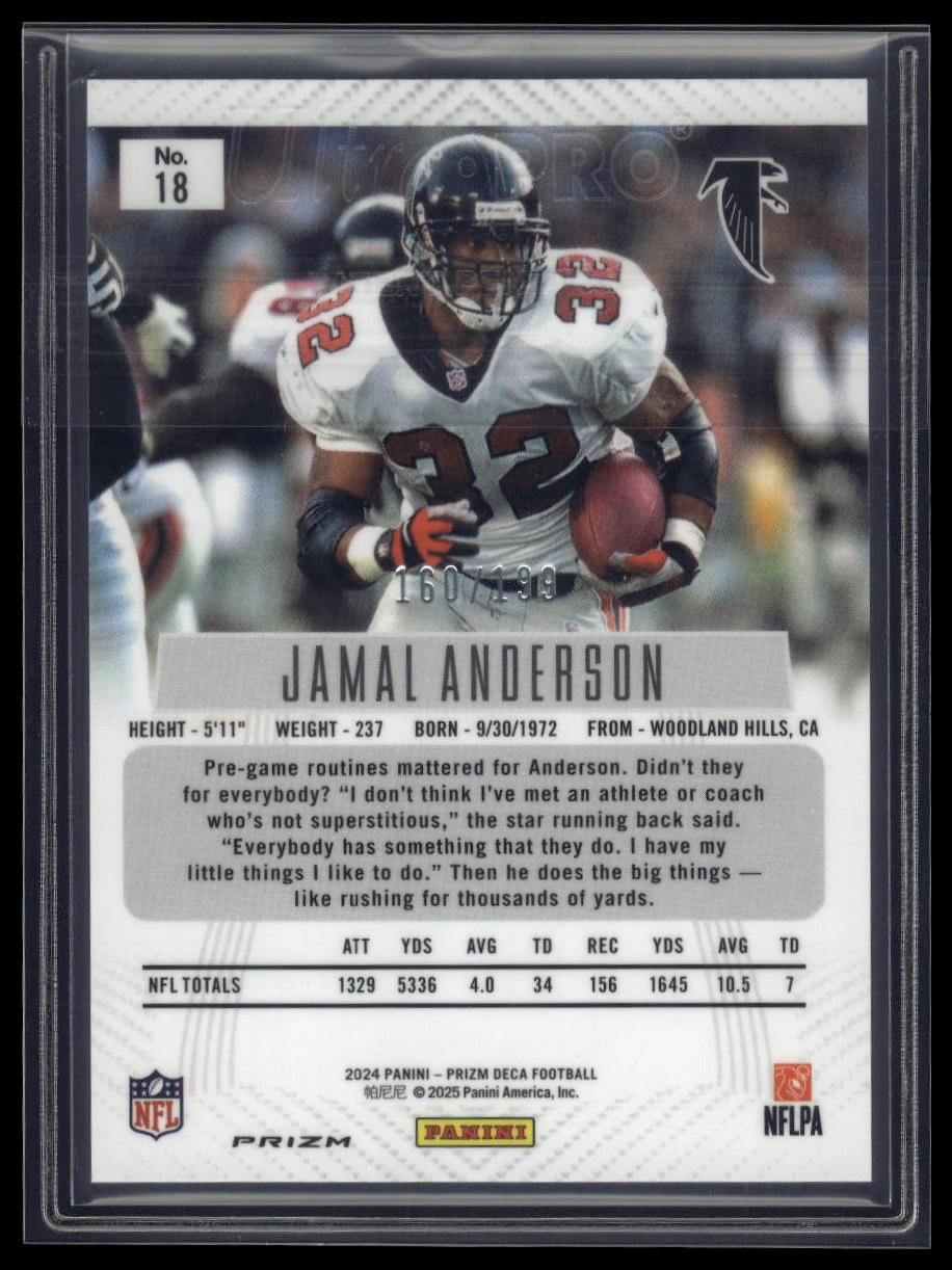 2024 Panini Prizm Deca #18 Jamal Anderson Red Prizms #/199