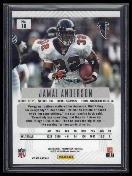 2024 Panini Prizm Deca #18 Jamal Anderson Red Prizms #/199