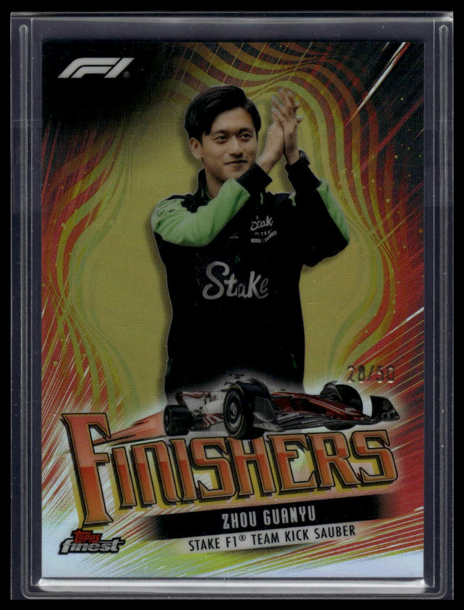 2024 Topps Finest Formula 1 #FIN-7 Zhou Guanyu Finishers Gold Refractor #/50
