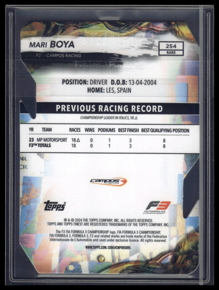 2024 Topps Finest Formula 1 #254 Mari Boya Refractors Die Cut #/40