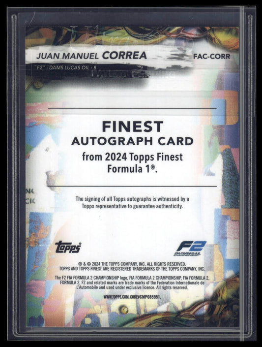 2024 Topps Finest Formula 1 #FAC-CORR Juan Manuel Correa Finest Autographs /74